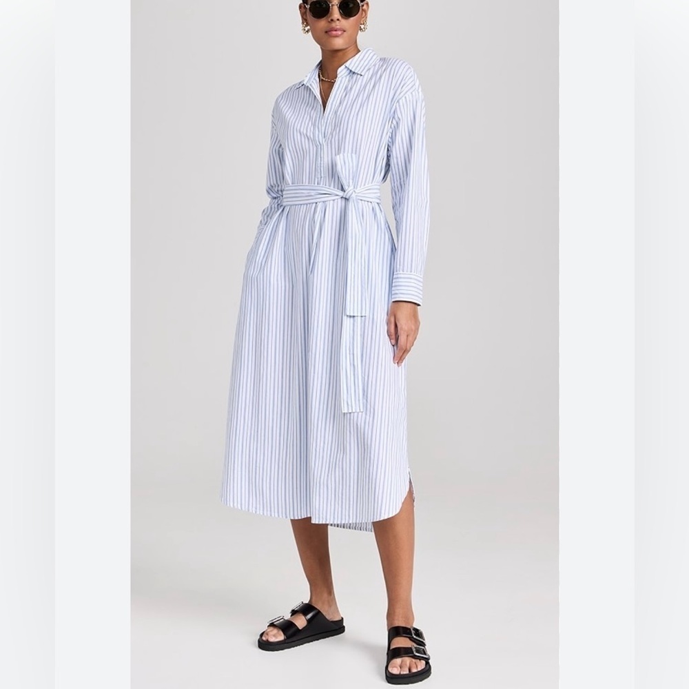 NWOT Xirena Marlowe Striped Cotton Midi Shirtdress